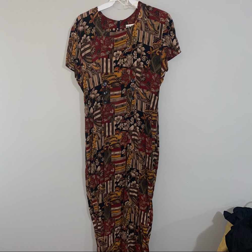 Brown Printed all over dress